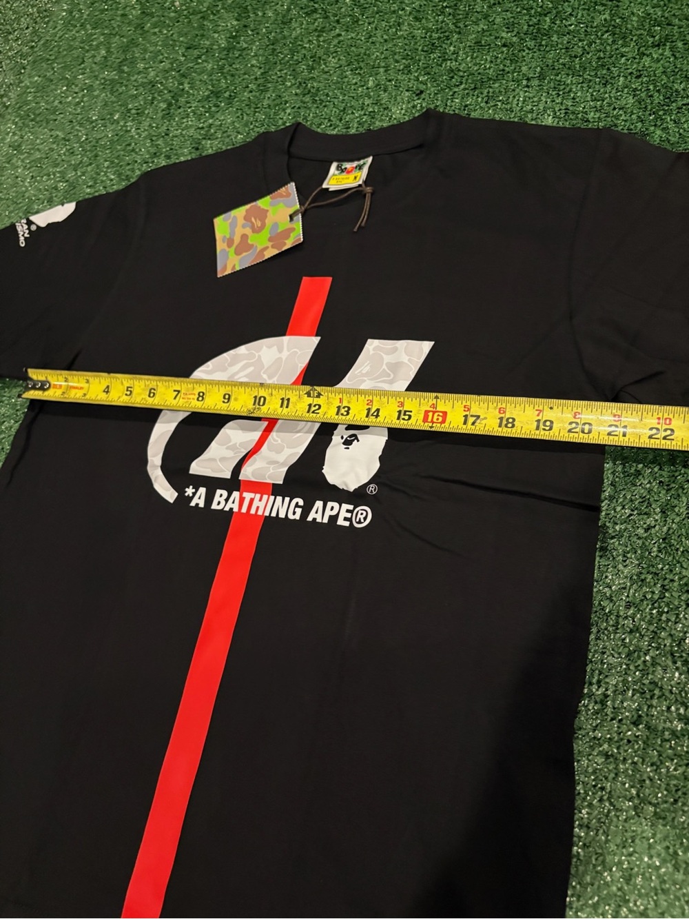 A Bathing Ape Black Short-Sleeve Tee with Red Stripe - Picture 5 of 7